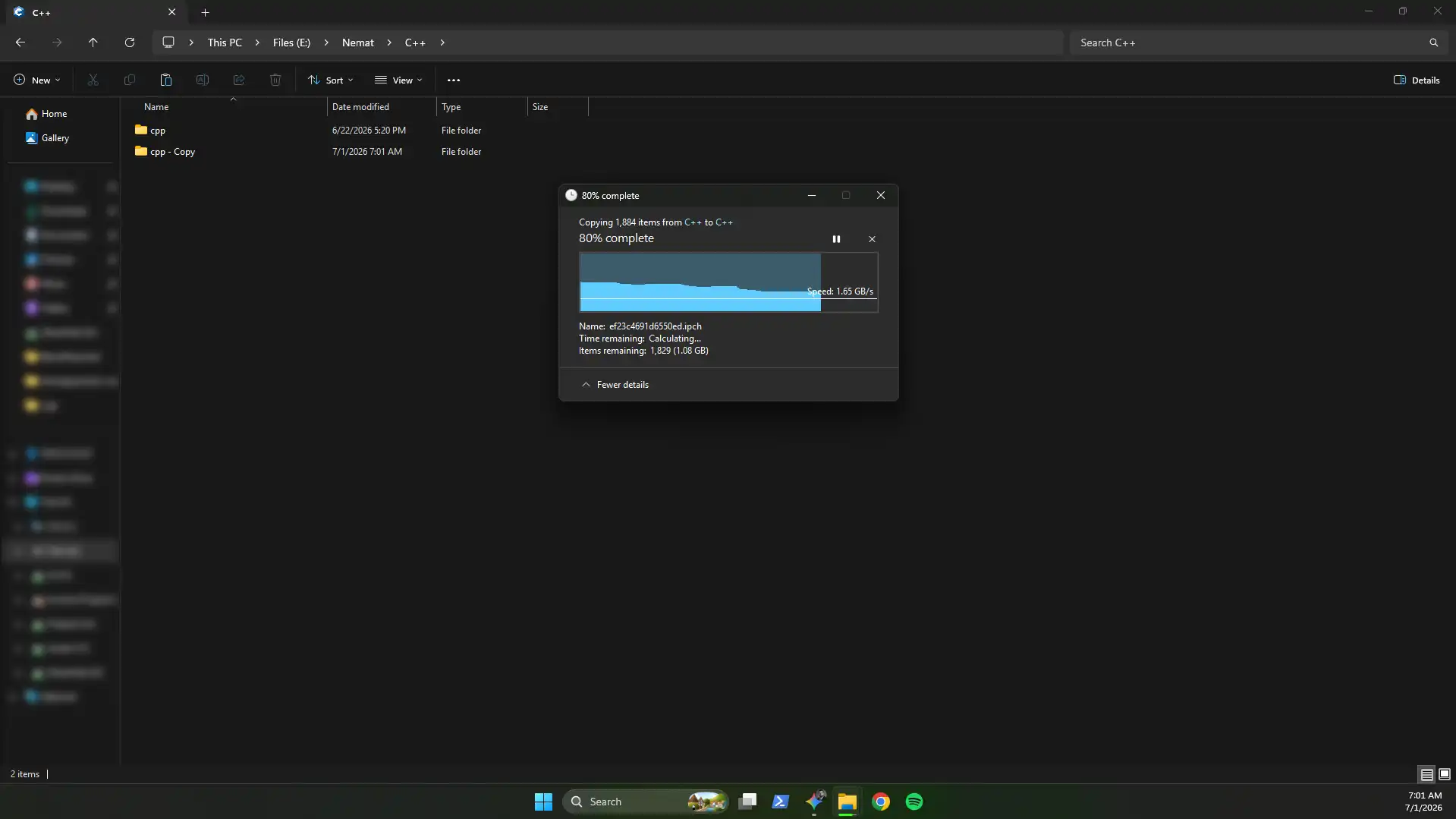 Duplicating the UE5 project folder