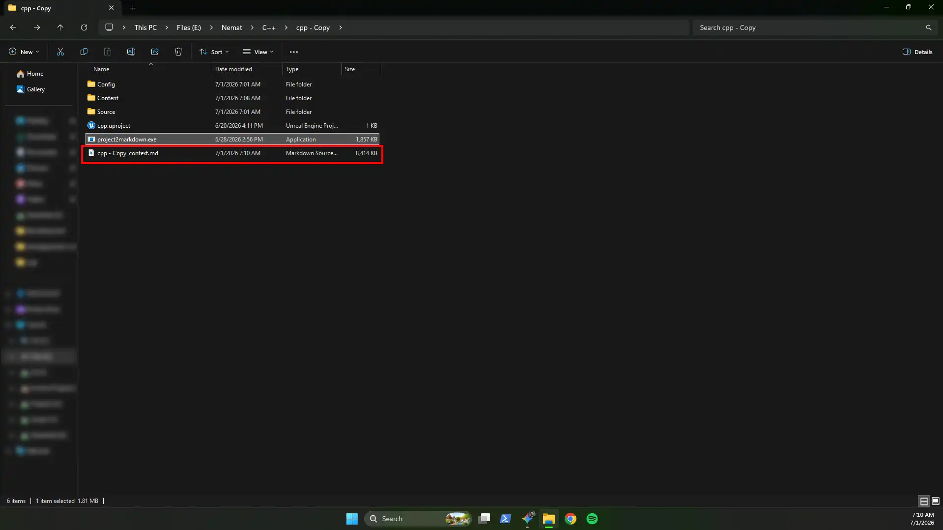Generated context file ready in the project folder