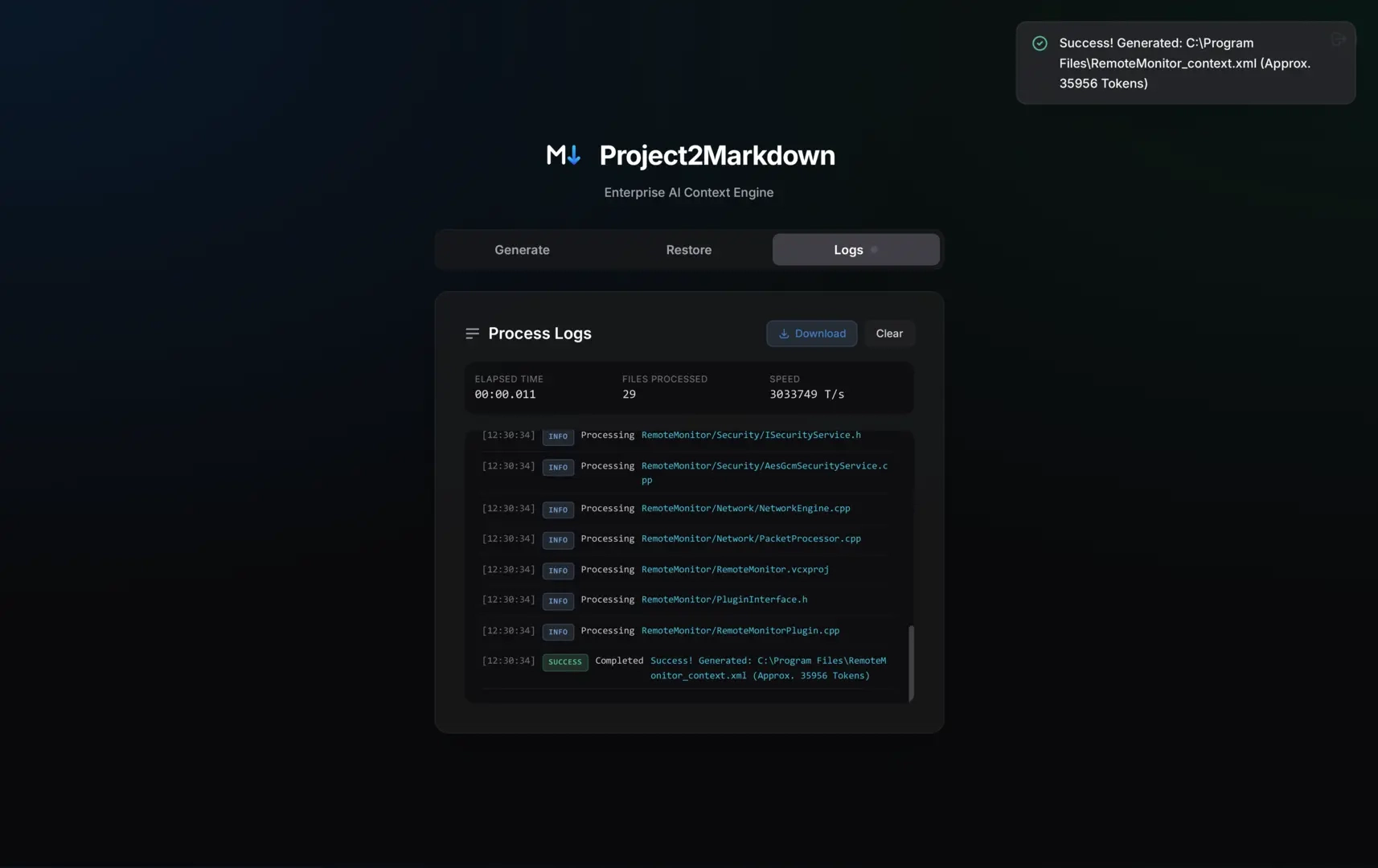 Project2Markdown Logs View